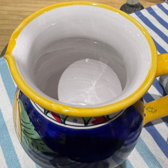 🍷 Hand-Painted Italian Amalfi Coast Lemon Ceramic Pitcher Vase - One of a Kind - Picture 12 of 15